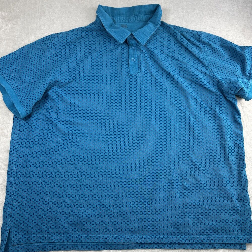 George Falls Creek Polo Shirt Men’s Lot 3XL Geometric Stripes Plaid Blue Golf - Picture 4 of 11